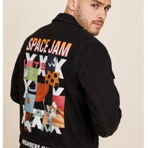 Members Only Jean Jacket Space Jam New Legacy Looney Tunes Denim Black Size M